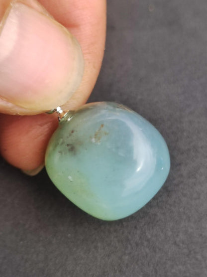 Andenopal - Edelstein Kette 925 Silber blau klar Hippie Goa Boho Tibet Ethno Natur Heilstein Kraft Anhänger Mann Frau Sie Geschenk Rarität - Art of Nature Berlin