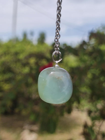 Andenopal - Edelstein Kette 925 Silber blau klar Hippie Goa Boho Tibet Ethno Natur Heilstein Kraft Anhänger Mann Frau Sie Geschenk Rarität - Art of Nature Berlin