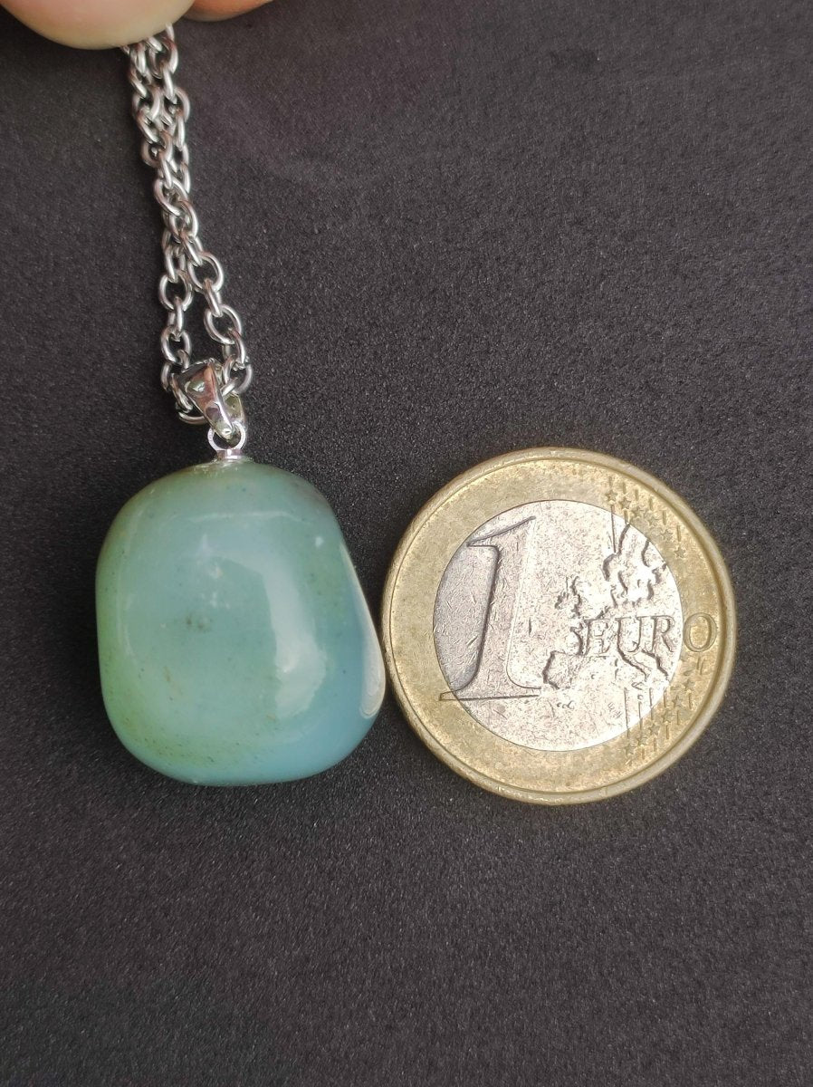 Andenopal - Edelstein Kette 925 Silber blau klar Hippie Goa Boho Tibet Ethno Natur Heilstein Kraft Anhänger Mann Frau Sie Geschenk Rarität - Art of Nature Berlin