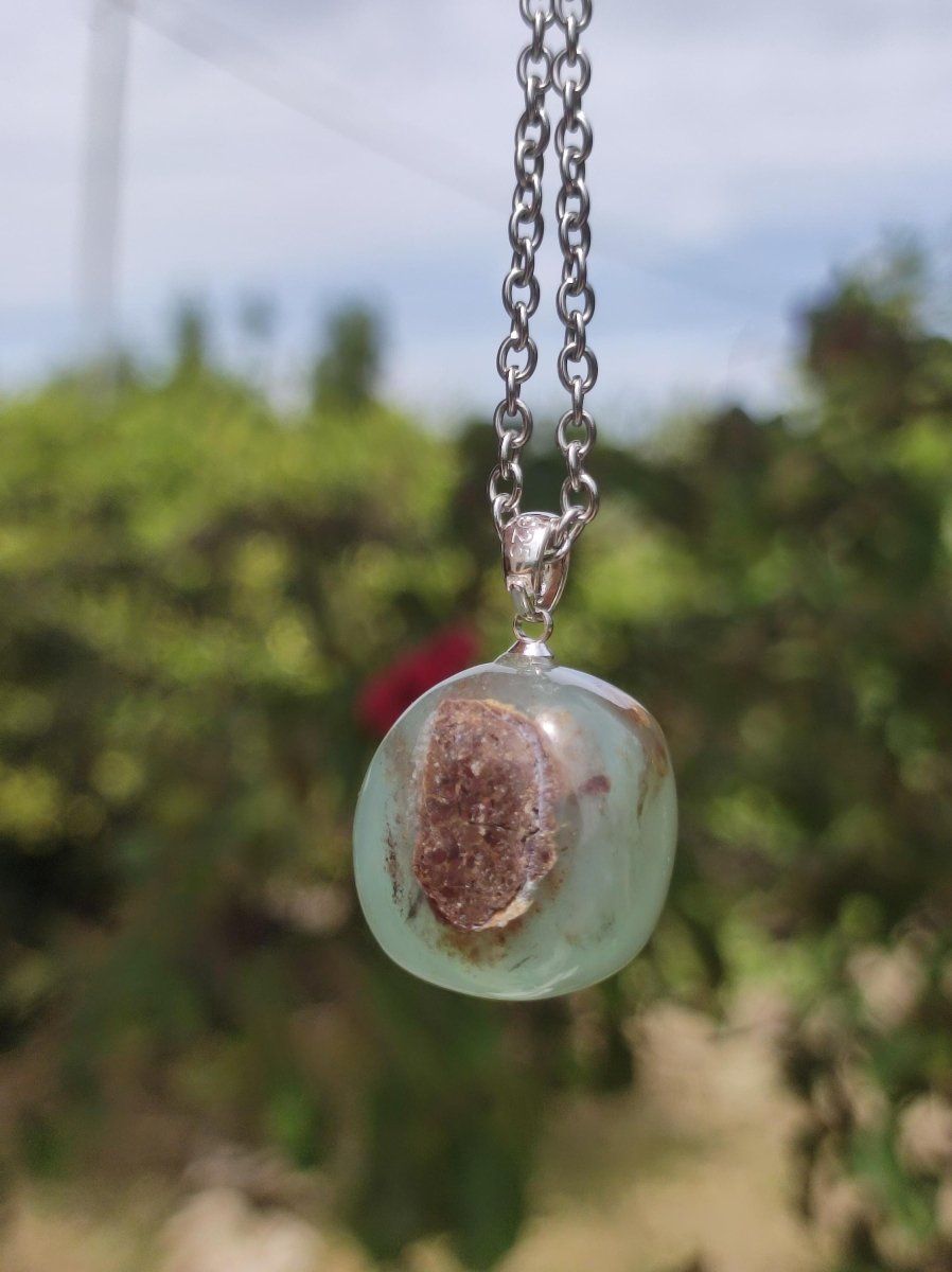 Andenopal - Edelstein Kette 925 Silber blau klar Hippie Goa Boho Tibet Ethno Natur Heilstein Kraft Anhänger Mann Frau Sie Geschenk Rarität - Art of Nature Berlin