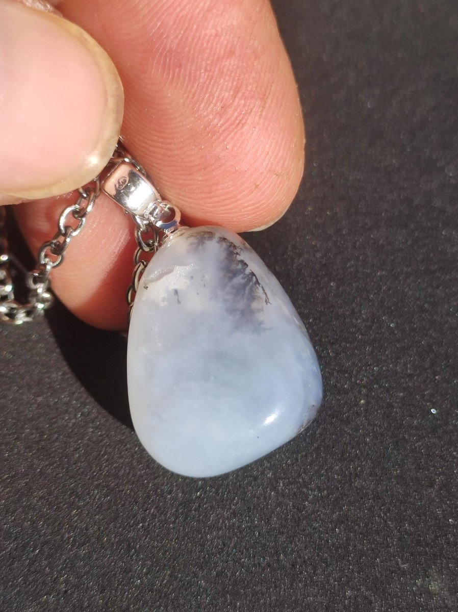 Andenopal inkl. 925 Silberöse ~ Edelstein ~Kette ~selten ~HIPPIE ~GOA ~Boho ~Ethno ~Nature ~Heilstein ~Sammler ~Wertanlage - Art of Nature Berlin