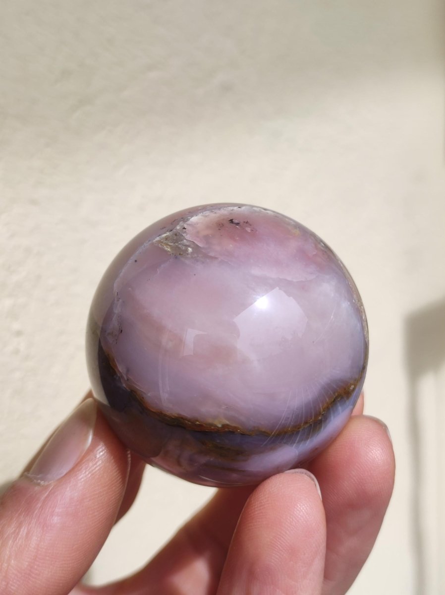 Andenopal Kugel Rosa Pink Opal ~ Edelstein Meditation Deko Sphere Crystal HIPPIE GOA Boho Ethno Heilstein Ethical Mining Fair Trade Rarität - Art of Nature Berlin