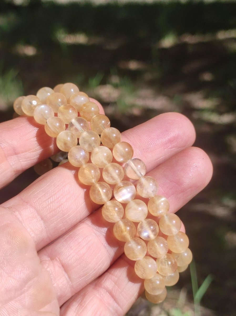 Andesin AAA *Rarität* - Edelstein Armband gelb gold GOA Hippie Boho Natur Heilstein Geschenk Er Sie Mann Frau Freund Rarität Kraft Chakra - Art of Nature Berlin