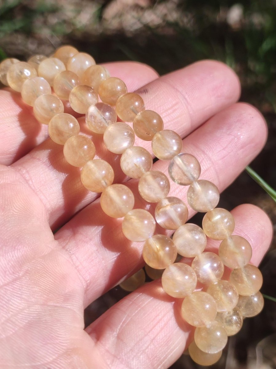 Andesin AAA *Rarität* - Edelstein Armband gelb gold GOA Hippie Boho Natur Heilstein Geschenk Er Sie Mann Frau Freund Rarität Kraft Chakra - Art of Nature Berlin