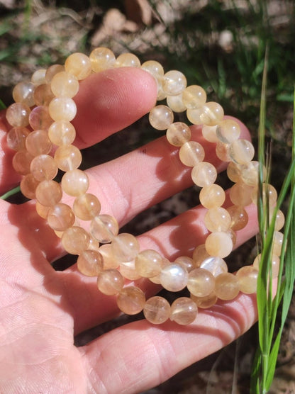 Andesin AAA *Rarität* - Edelstein Armband gelb gold GOA Hippie Boho Natur Heilstein Geschenk Er Sie Mann Frau Freund Rarität Kraft Chakra - Art of Nature Berlin