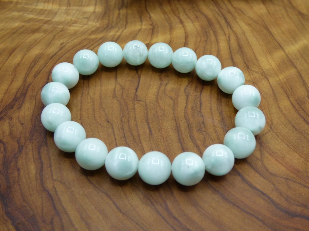 Angelit grün / Anhydrit Engelstein ~ Edelstein Perlen Armband GOA Hippie Boho Ethno Indie Natur Steine Heilstein Schmuck Handarbeit Edel - Art of Nature Berlin