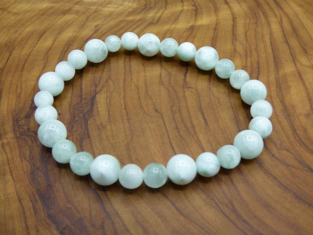 Angelit grün / Anhydrit Engelstein ~ Edelstein Perlen Armband GOA Hippie Boho Ethno Indie Natur Steine Heilstein Schmuck Handarbeit Edel - Art of Nature Berlin