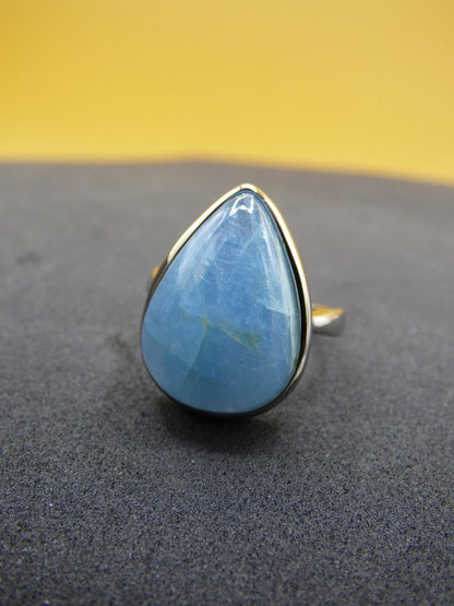 Aquamarin 925 Silber Ring Größenverstellbar Edelstein blau Natur facettiert Schliff Heilstein Rarität Hochwertig Edel Geschenk Frau Freundin - Art of Nature Berlin