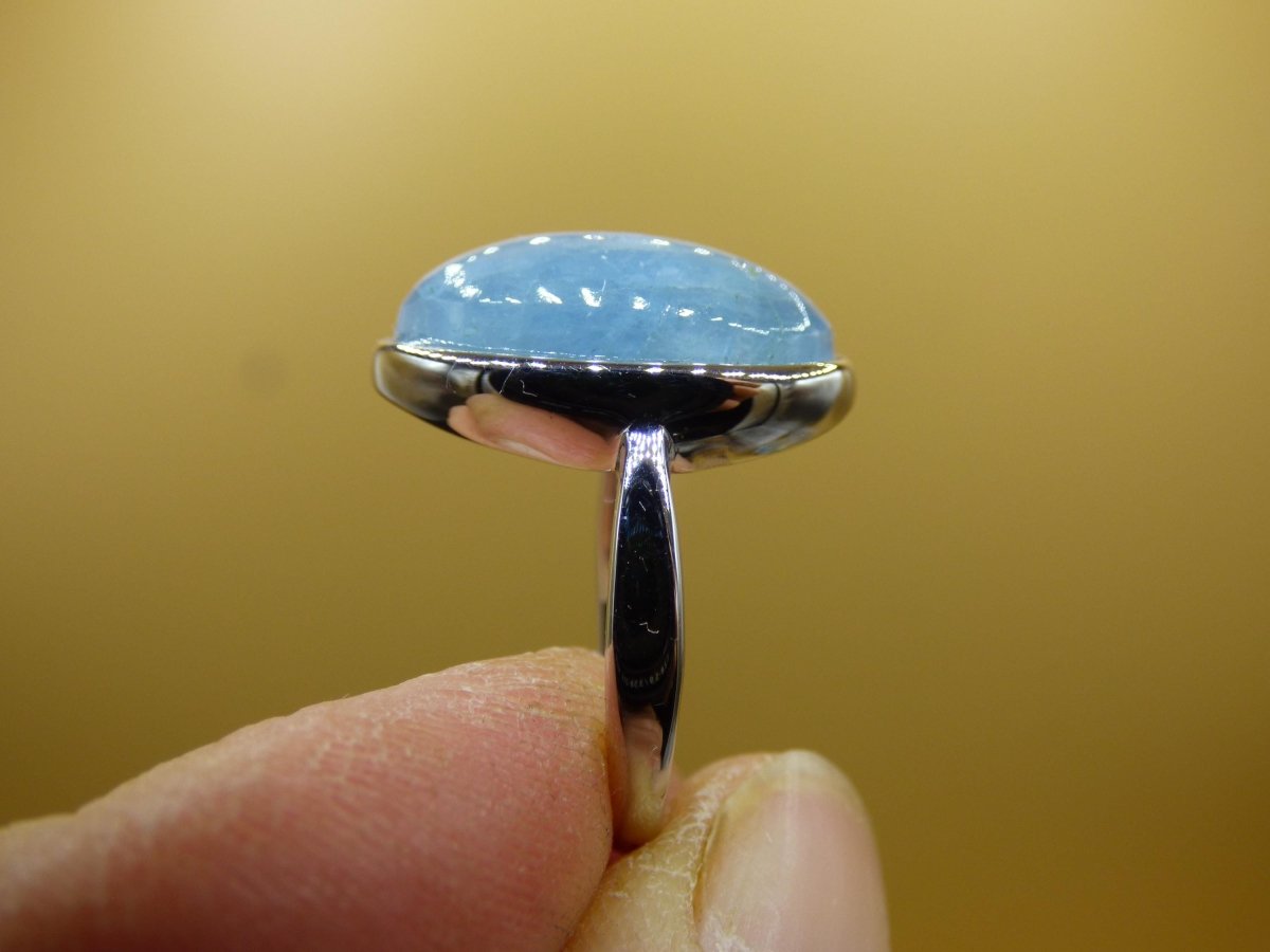 Aquamarin 925 Silber Ring Größenverstellbar Edelstein blau Natur facettiert Schliff Heilstein Rarität Hochwertig Edel Geschenk Frau Freundin - Art of Nature Berlin