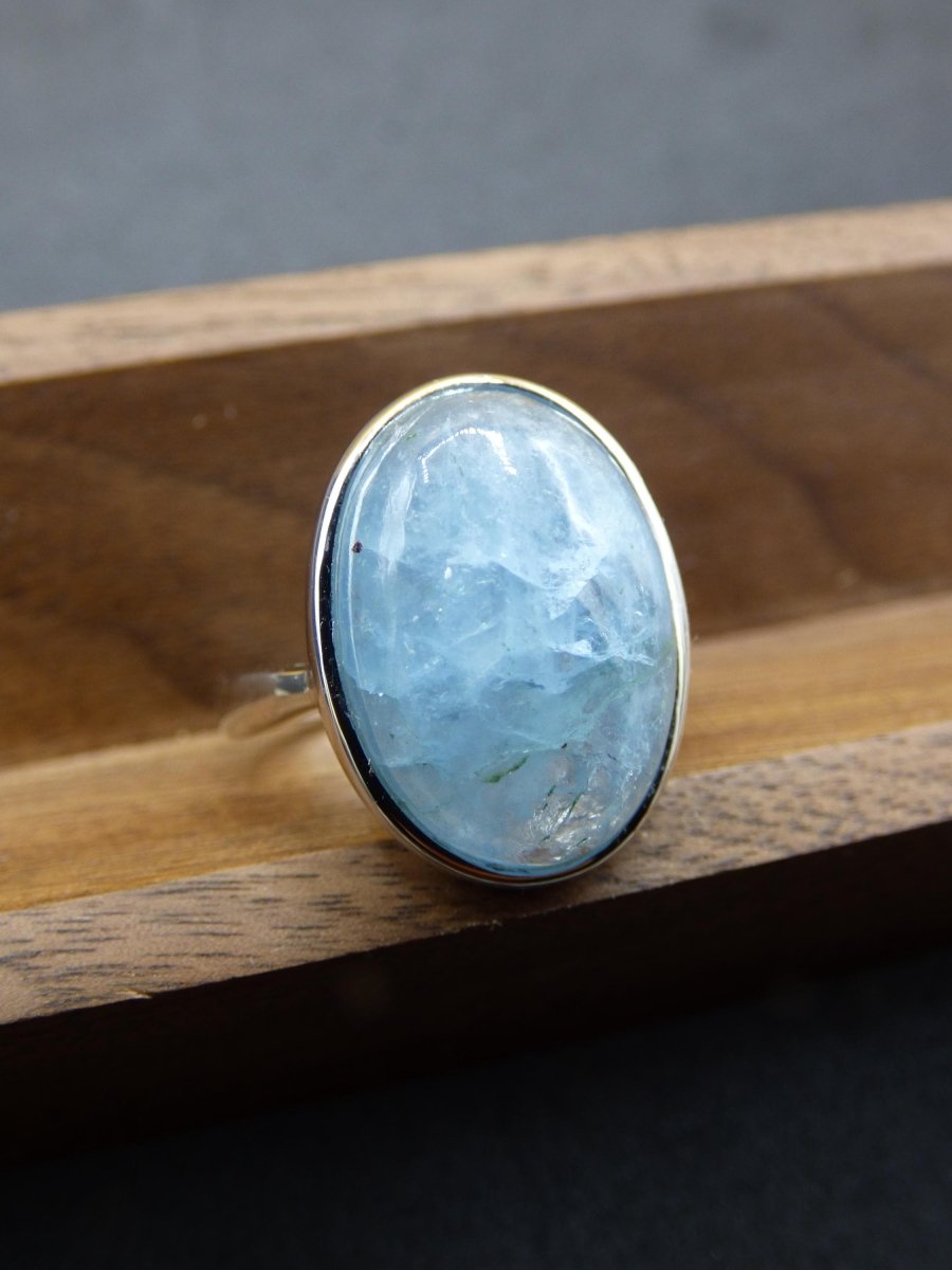 Aquamarin 925 Silber Ring Größenverstellbar Edelstein blau Natur facettiert Schliff Heilstein Rarität Hochwertig Edel Geschenk Frau Freundin - Art of Nature Berlin