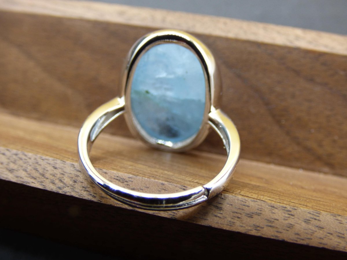 Aquamarin 925 Silber Ring Größenverstellbar Edelstein blau Natur facettiert Schliff Heilstein Rarität Hochwertig Edel Geschenk Frau Freundin - Art of Nature Berlin