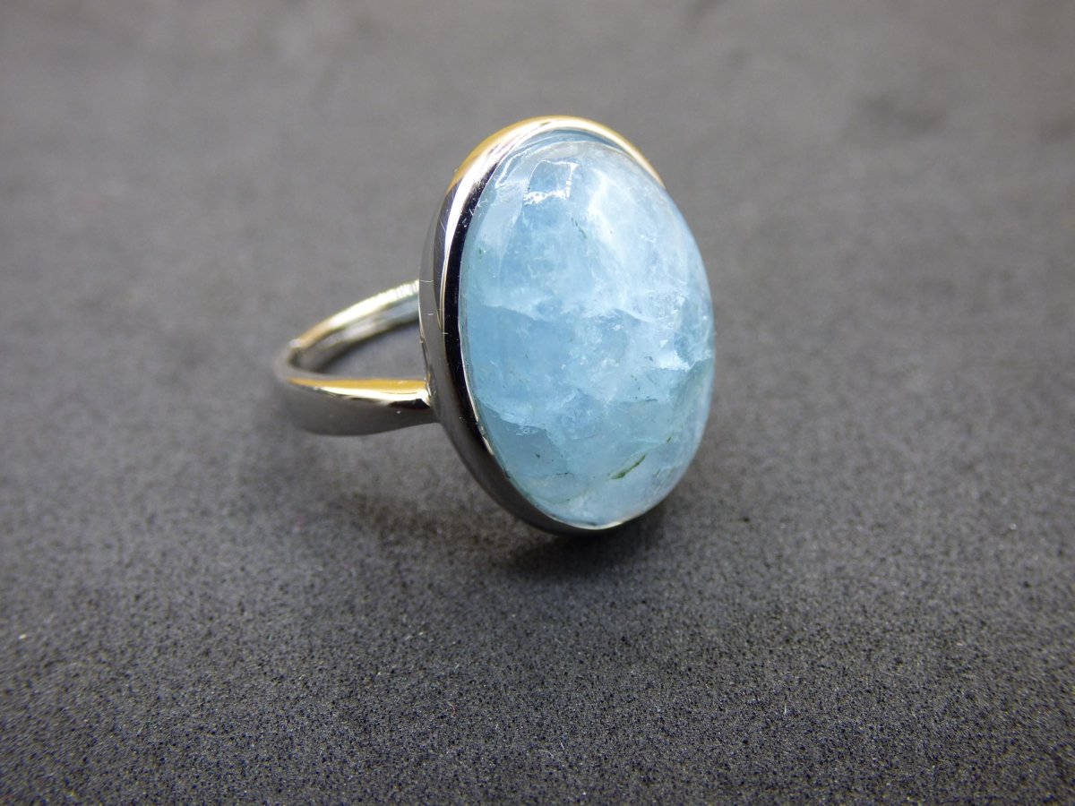 Aquamarin 925 Silber Ring Größenverstellbar Edelstein blau Natur facettiert Schliff Heilstein Rarität Hochwertig Edel Geschenk Frau Freundin - Art of Nature Berlin