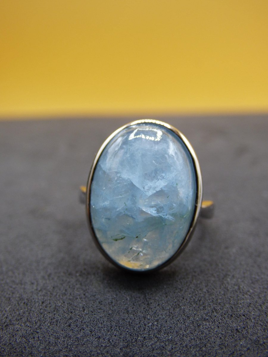 Aquamarin 925 Silber Ring Größenverstellbar Edelstein blau Natur facettiert Schliff Heilstein Rarität Hochwertig Edel Geschenk Frau Freundin - Art of Nature Berlin