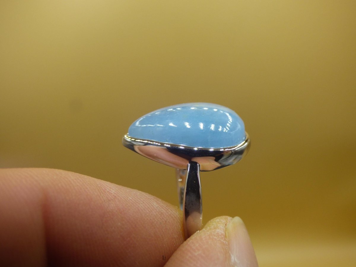 Aquamarin 925 Silber Ring Größenverstellbar Edelstein blau Natur facettiert Schliff Heilstein Rarität Hochwertig Edel Geschenk Frau Freundin - Art of Nature Berlin