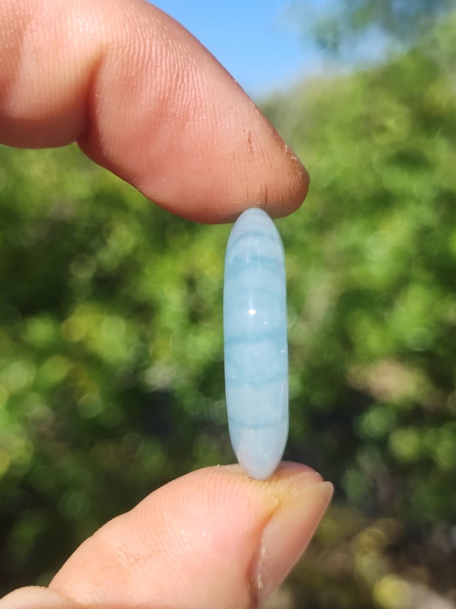 Aquamarin A 30mm Edelstein Donut Kette blau Rarität Natur Heilstein Kristall Anhänger Mann Frau Kind Er Sie Bruder Schwester Geschenk - Art of Nature Berlin