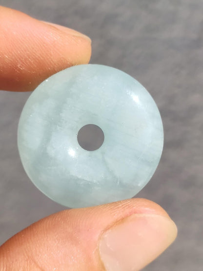 Aquamarin A 30mm Edelstein Donut Kette blau Rarität Natur Heilstein Kristall Anhänger Mann Frau Kind Er Sie Bruder Schwester Geschenk - Art of Nature Berlin