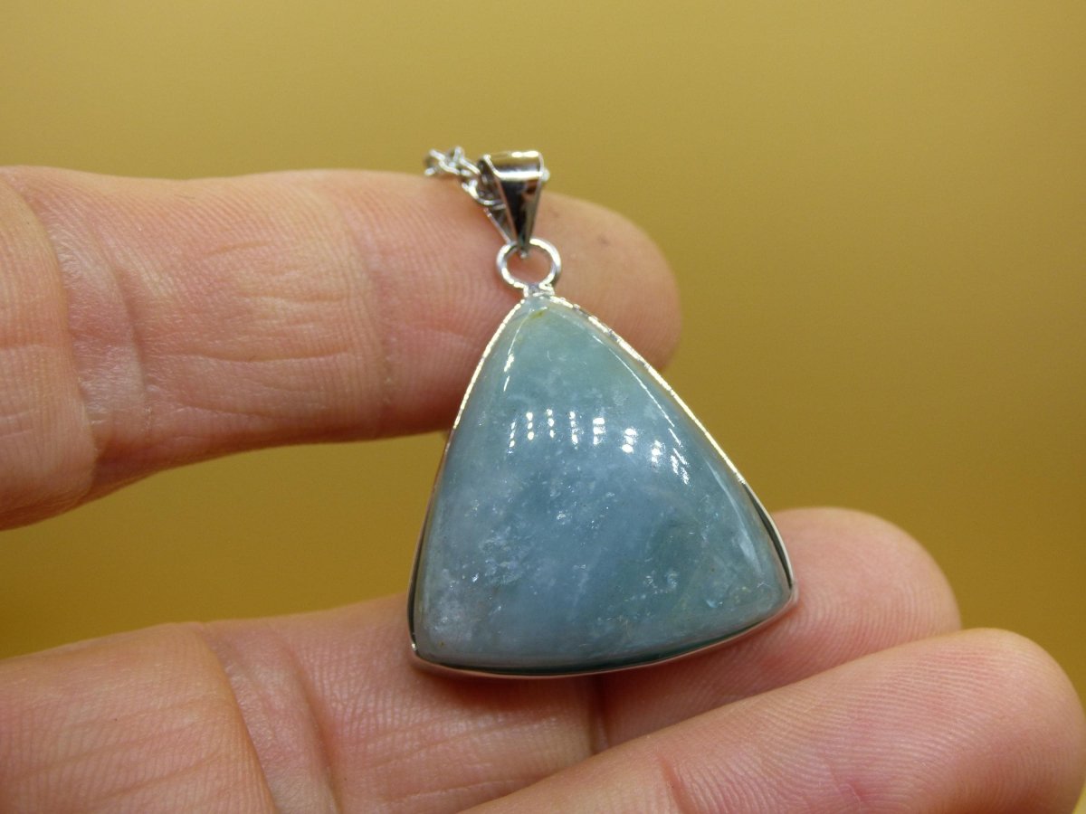 Aquamarin A - 925 Silber Edelstein Kette blau Anhänger Natur Heilstein Kristall Geschenk Mann Frau Mutter Vater Er Sie Freundin Rarität - Art of Nature Berlin
