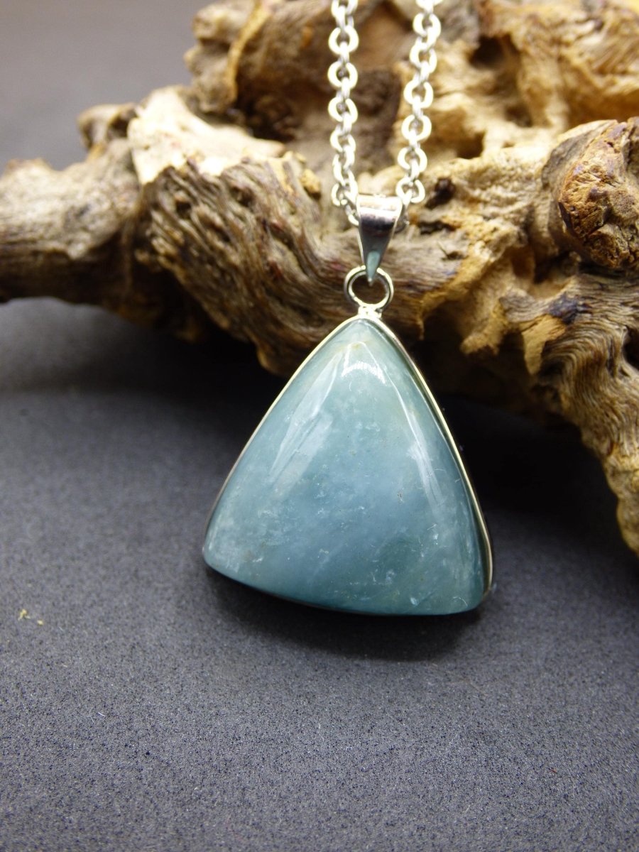Aquamarin A - 925 Silber Edelstein Kette blau Anhänger Natur Heilstein Kristall Geschenk Mann Frau Mutter Vater Er Sie Freundin Rarität - Art of Nature Berlin