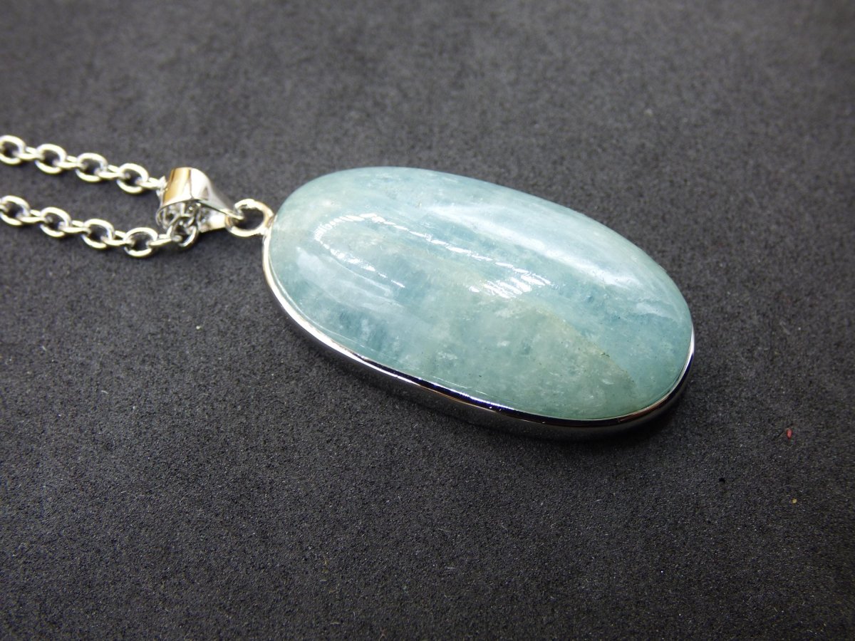 Aquamarin A - 925 Silber Edelstein Kette blau Anhänger Natur Heilstein Kristall Geschenk Mann Frau Mutter Vater Er Sie Freundin Rarität - Art of Nature Berlin