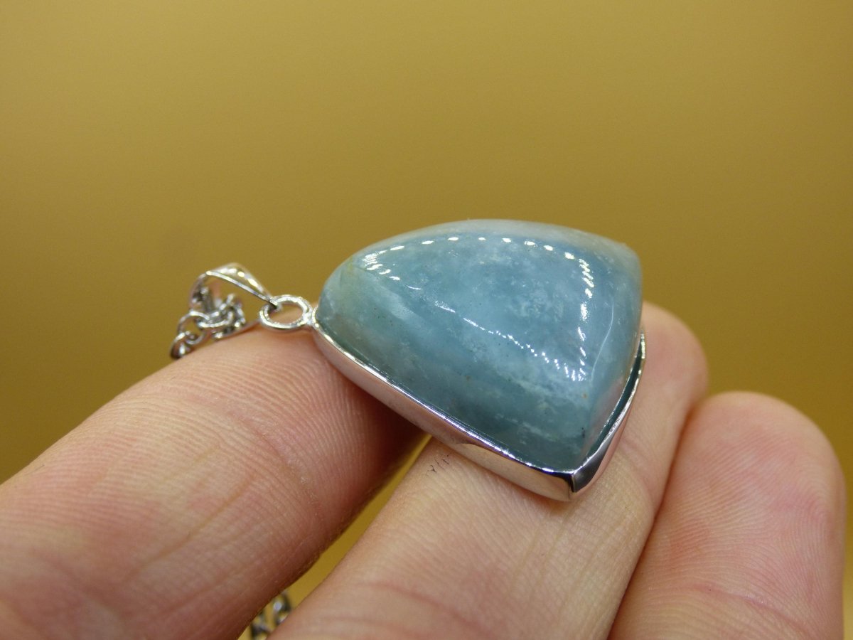 Aquamarin A - 925 Silber Edelstein Kette blau Anhänger Natur Heilstein Kristall Geschenk Mann Frau Mutter Vater Er Sie Freundin Rarität - Art of Nature Berlin