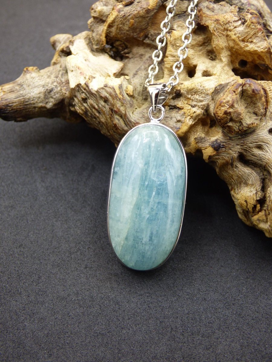 Aquamarin A - 925 Silber Edelstein Kette blau Anhänger Natur Heilstein Kristall Geschenk Mann Frau Mutter Vater Er Sie Freundin Rarität - Art of Nature Berlin