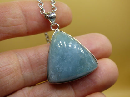 Aquamarin A - 925 Silber Edelstein Kette blau Anhänger Natur Heilstein Kristall Geschenk Mann Frau Mutter Vater Er Sie Freundin Rarität - Art of Nature Berlin