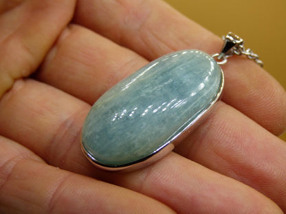 Aquamarin A - 925 Silber Edelstein Kette blau Anhänger Natur Heilstein Kristall Geschenk Mann Frau Mutter Vater Er Sie Freundin Rarität - Art of Nature Berlin