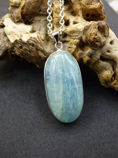 Aquamarin A - 925 Silber Edelstein Kette blau Anhänger Natur Heilstein Kristall Geschenk Mann Frau Mutter Vater Er Sie Freundin Rarität - Art of Nature Berlin