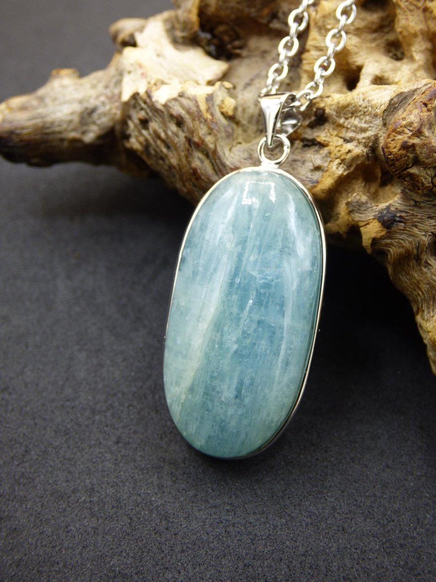 Aquamarin A - 925 Silber Edelstein Kette blau Anhänger Natur Heilstein Kristall Geschenk Mann Frau Mutter Vater Er Sie Freundin Rarität - Art of Nature Berlin