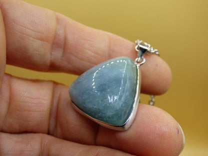 Aquamarin A - 925 Silber Edelstein Kette blau Anhänger Natur Heilstein Kristall Geschenk Mann Frau Mutter Vater Er Sie Freundin Rarität - Art of Nature Berlin