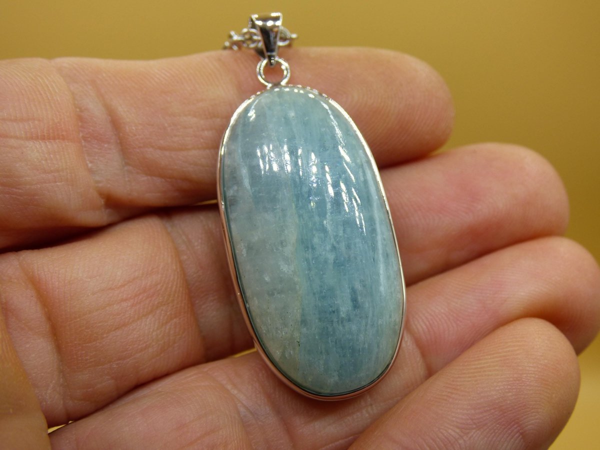 Aquamarin A - 925 Silber Edelstein Kette blau Anhänger Natur Heilstein Kristall Geschenk Mann Frau Mutter Vater Er Sie Freundin Rarität - Art of Nature Berlin