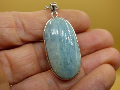 Aquamarin A - 925 Silber Edelstein Kette blau Anhänger Natur Heilstein Kristall Geschenk Mann Frau Mutter Vater Er Sie Freundin Rarität - Art of Nature Berlin