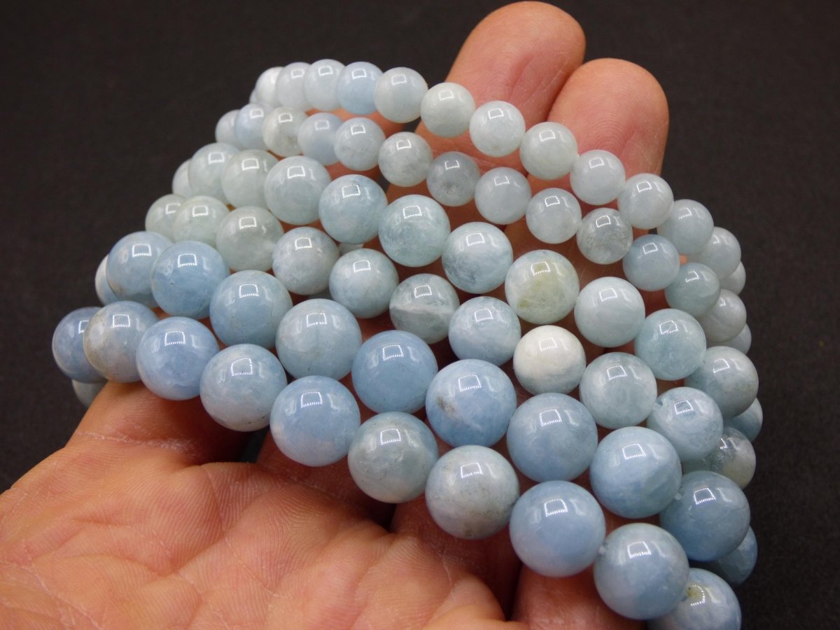 Aquamarin A - Edelstein Armband - Perlen Heilstein Natur blau Energie Natur Schmuck Frau Mann Er Sie Mutter Oma Bruder Schwester Geschenk - Art of Nature Berlin