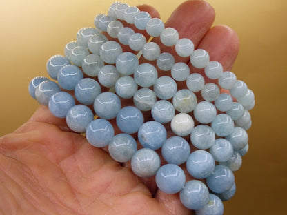 Aquamarin A - Edelstein Armband - Perlen Heilstein Natur blau Energie Natur Schmuck Frau Mann Er Sie Mutter Oma Bruder Schwester Geschenk - Art of Nature Berlin