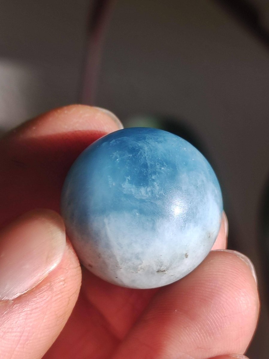 Aquamarin A - Kugel Deko Sphere Kristall blau Natur kleine Kristall Meditation ~Geschenk Freund Er Sie Freund Mineral Rarität - Art of Nature Berlin
