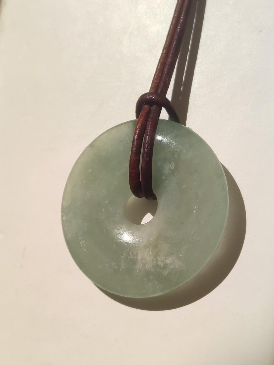 Aquamarin ~ Edelstein Donut Kette blau Rarität Natur Heilstein Kristall Anhänger Mann Frau Kind Er Sie Bruder Schwester Geschenk Qualität - Art of Nature Berlin