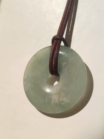 Aquamarin ~ Edelstein Donut Kette blau Rarität Natur Heilstein Kristall Anhänger Mann Frau Kind Er Sie Bruder Schwester Geschenk Qualität - Art of Nature Berlin