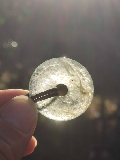 Aquamarin ~ Edelstein Donut Kette blau Rarität Natur Goa HIPPIE Heilstein Kristalle Anhänger Mann Frau Kind Geschenk Er Sie Bruder Schwester - Art of Nature Berlin