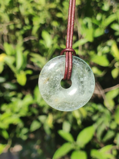 Aquamarin ~ Edelstein Donut Kette blau Rarität Natur Goa HIPPIE Heilstein Kristalle Anhänger Mann Frau Kind Geschenk Er Sie Bruder Schwester - Art of Nature Berlin