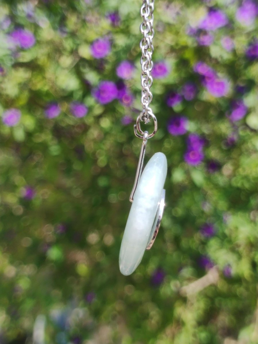 Aquamarin ~ Edelstein Donut Kette blau Rarität Natur Heilstein Kristall Anhänger Mann Frau Kind Er Sie Bruder Schwester Geschenk Qualität - Art of Nature Berlin