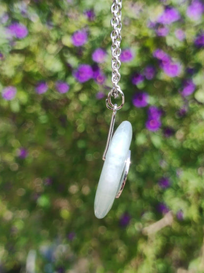 Aquamarin ~ Edelstein Donut Kette blau Rarität Natur Heilstein Kristall Anhänger Mann Frau Kind Er Sie Bruder Schwester Geschenk Qualität - Art of Nature Berlin