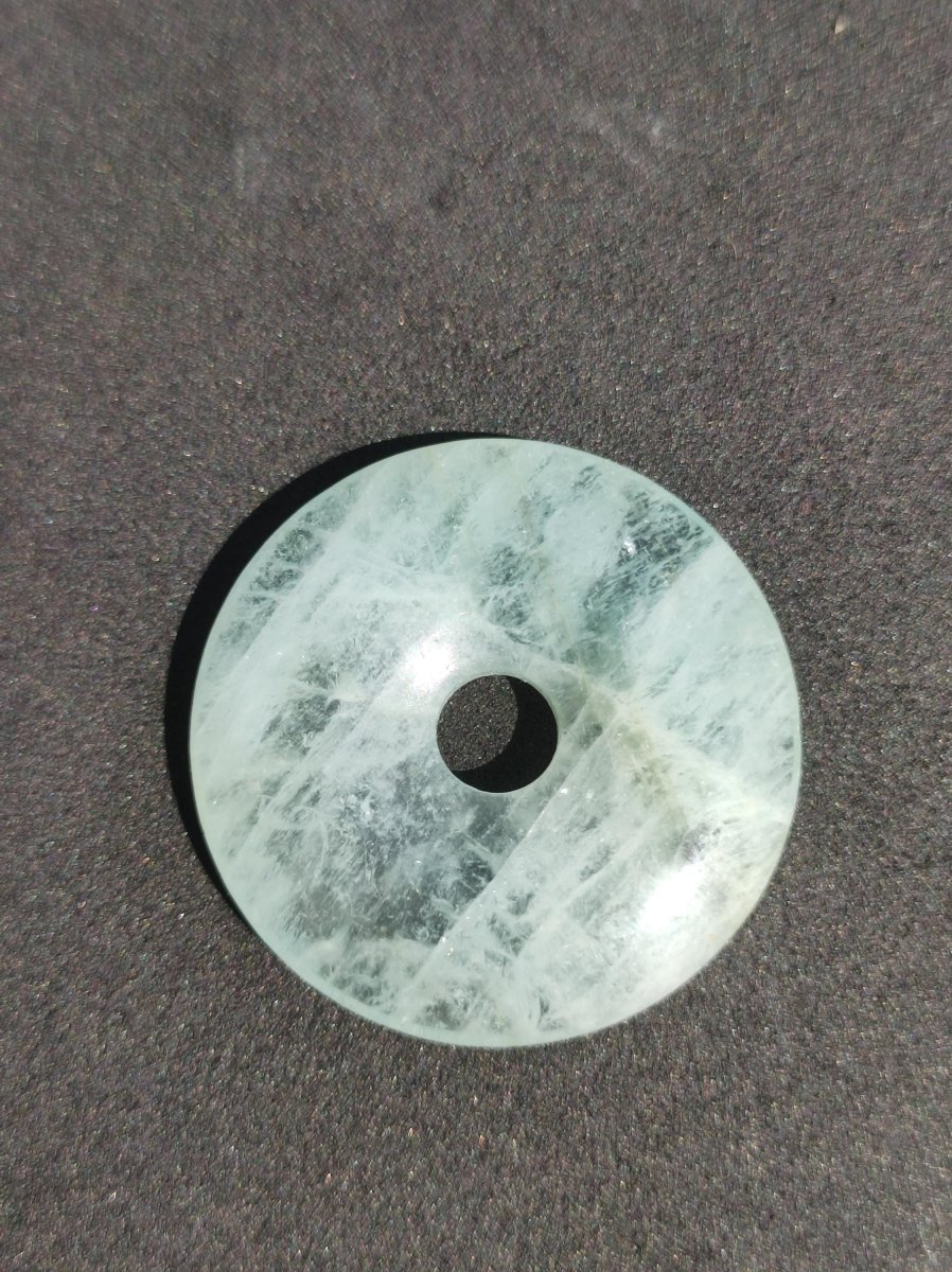 Aquamarin ~ Edelstein Donut Kette blau Rarität Natur Heilstein Kristall Anhänger Mann Frau Kind Er Sie Bruder Schwester Geschenk Qualität - Art of Nature Berlin