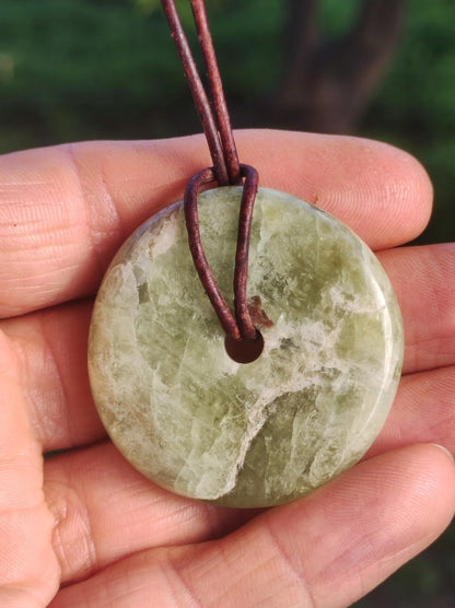 Aquamarin ~ Edelstein Donut Kette blau Rarität Natur Heilstein Kristall Anhänger Mann Frau Kind Er Sie Bruder Schwester Geschenk Qualität - Art of Nature Berlin