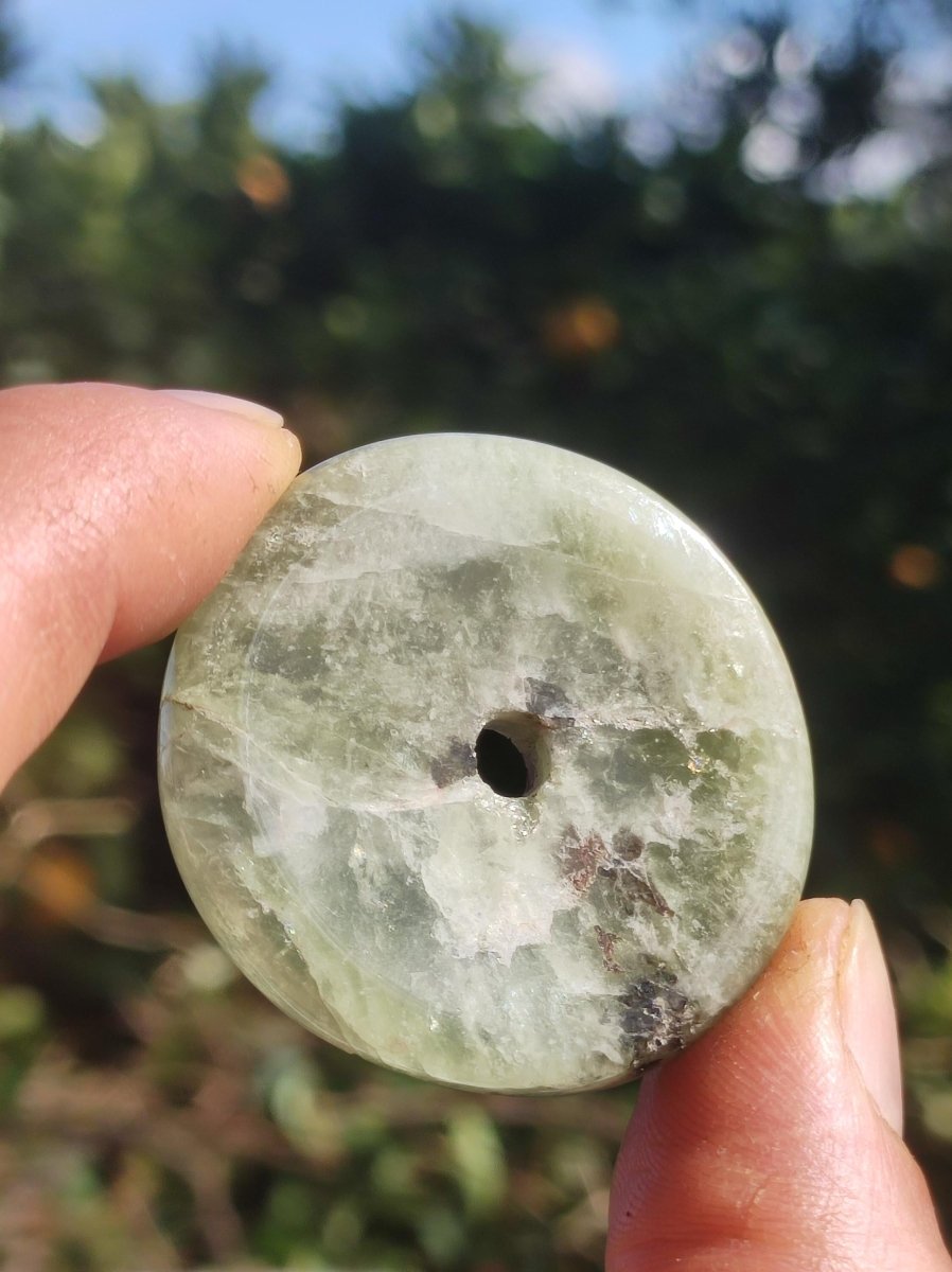 Aquamarin ~ Edelstein Donut Kette blau Rarität Natur Heilstein Kristall Anhänger Mann Frau Kind Er Sie Bruder Schwester Geschenk Qualität - Art of Nature Berlin
