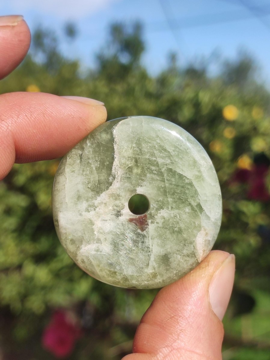 Aquamarin ~ Edelstein Donut Kette blau Rarität Natur Heilstein Kristall Anhänger Mann Frau Kind Er Sie Bruder Schwester Geschenk Qualität - Art of Nature Berlin