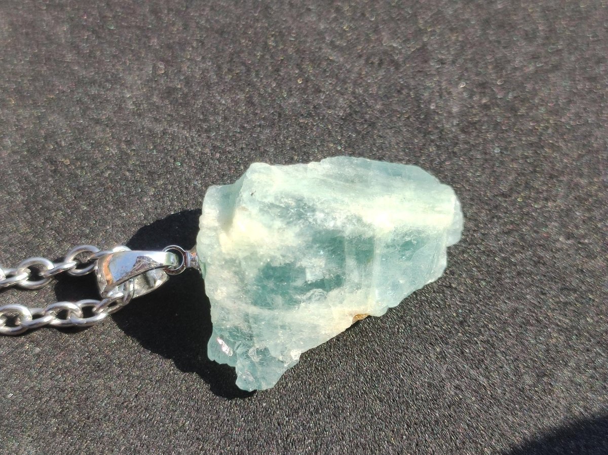 Aquamarin roh 925 Sterling Silber Edelstein Kette blau Rarität Natur Heilstein Kristall Anhänger Mann Frau Er Sie Bruder Geschenk Freund - Art of Nature Berlin