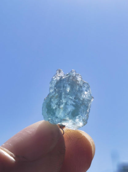 Aquamarin roh 925 Sterling Silber Edelstein Kette blau Rarität Natur Heilstein Kristall Anhänger Mann Frau Er Sie Bruder Geschenk Freund - Art of Nature Berlin