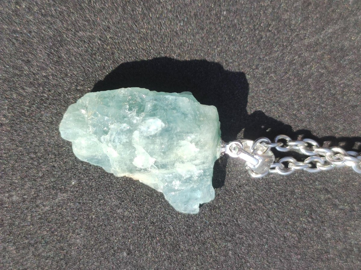 Aquamarin roh 925 Sterling Silber Edelstein Kette blau Rarität Natur Heilstein Kristall Anhänger Mann Frau Er Sie Bruder Geschenk Freund - Art of Nature Berlin