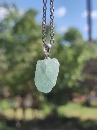 Aquamarin roh 925 Sterling Silber Edelstein Kette blau Rarität Natur Heilstein Kristall Anhänger Mann Frau Kind Er Sie Bruder Geschenk - Art of Nature Berlin