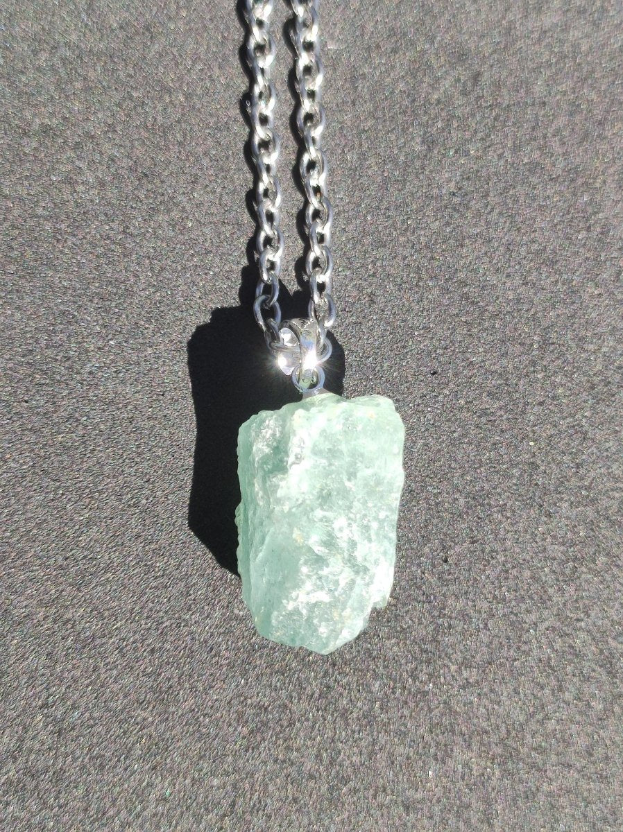 Aquamarin roh 925 Sterling Silber Edelstein Kette blau Rarität Natur Heilstein Kristall Anhänger Mann Frau Kind Er Sie Bruder Geschenk - Art of Nature Berlin
